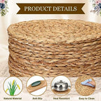 Tanlade 30 Pcs 13.8 Inches Woven Round Placemats, Water Hyacinth Dinner - Image 4