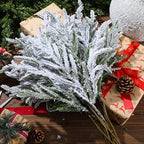 Wavwavw 12 Pcs Christmas Snowy Norfolk Pine Branches 18 Inch - Image 2
