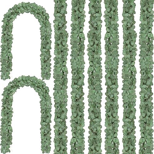 CQURE 30Pcs Eucalyptus Garland,Artificial Eucalyptus Leaves Table Greenery Garland Wreath Vines for Wedding Party Table Fireplace Bedroom Wall Decor by CQURE