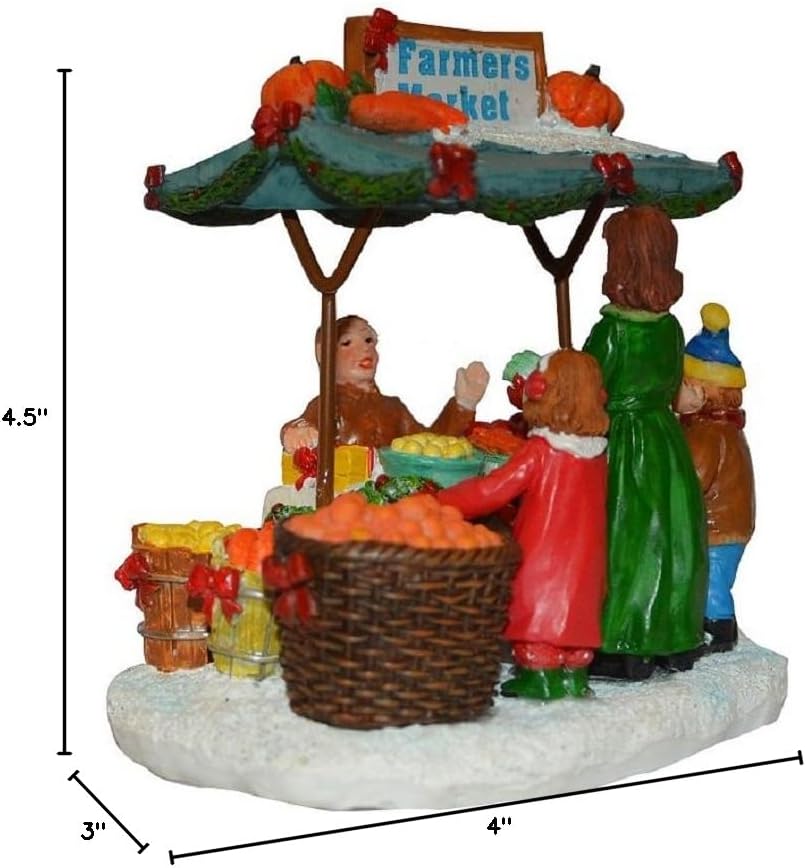 St. Nicholas Square Multicolored Resin Tabletop Farmers Market Decorative Sculpture, Market Stand - Image 3