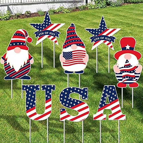 KatchOn 4th of July Yard Signs with Stakes, Pack of 8 by KatchOn