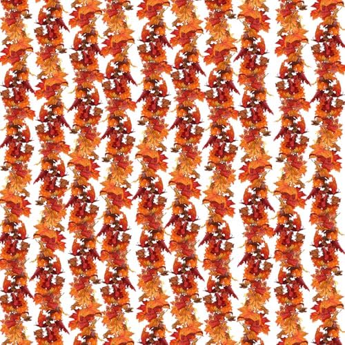 30 Pack Artificial Fall Leaf Garland Maple Leaves Autumn Vines Decor by CQURE