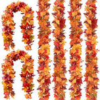 6 Pack 5.8Ft/Piece Fall Leaves Maple Leaf Garland for Mantle Artificial Autumn Hanging Foliage for Home Fall Decor Wedding Fireplace Party by Giaueoa