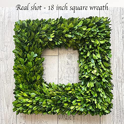 Perseved Natural Boxwood Wreath 18 inch Square Wreath Flourish Type Great Indoor Spring Summer Wreath Decor Suits for Party Wedding or Daily Decoration (18 inch, Square) - Image 2