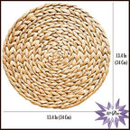 Round Woven Placemats Set of 10, 13.4 Inch Water Hyacinth Charger Plates with Clean Straight Rim, Bulk Handwoven Wicker Table Mats for Modern Minimalist Dining, Parties and Holiday Entertaining - Image 2