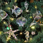 Geetery 15 Pcs Coastal Crystal Christmas Tree Ornaments Acrylic Ocean - Image 3
