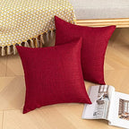 Kevin Textile Outdoor Waterproof 24”x24” Pillow Covers 2 Pack, Red - Image 4