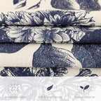 Foindtower Set of 2 Linen Floral Vintage Throw Pillow Covers Neutral Accent Print Decorative Cozy Cushion Covers Farmhouse Boho Home Decor for Sofa Chair Couch Bed Living Room,24×24 Inch,Navy Blue - Image 2