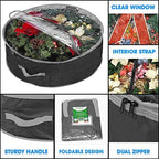 Christmas Wreath Storage Bag 48" with Clear Window | Extra Large Garland Xmas Wreath Container | Durable 600D Oxford Material | XL Huge 48” Holiday Wreath Bags Box (Black) - Image 5
