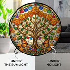 Day of The Dead Tree of Life Stained Glass Wall Decor 11.8" - Image 3