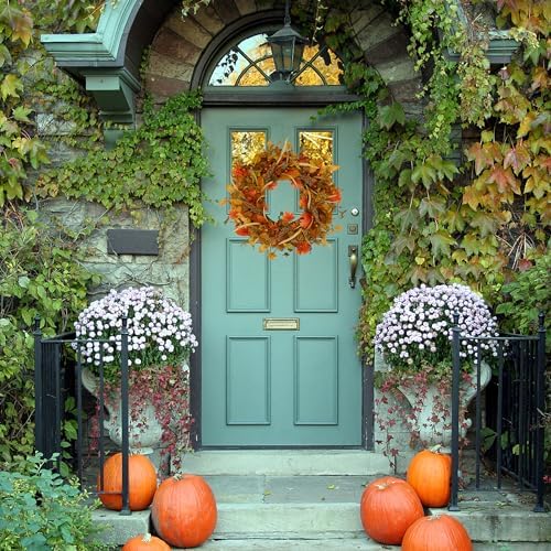 AMF0RESJ Fall Wreaths for Front Door Autumn Door Wreath for Home Decor - Image 4