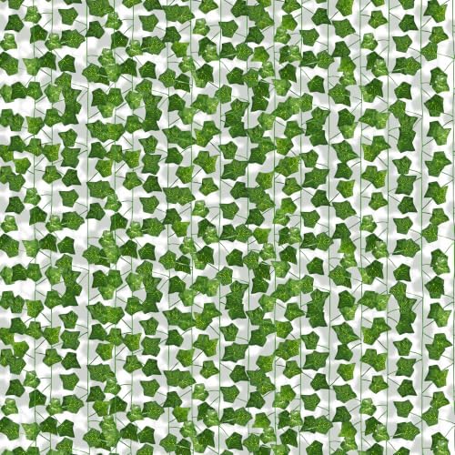 240Pack Artificial Ivy Garland, 1680Ft Fake Vines Hanging Plants for Room Decor, 72 Leaves Aesthetic Faux Greenery Garland Vines Leaf with Strengthened Joint Prevent Leaves Falling Off for Wall Decor by Unknown