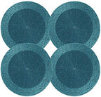 Lightnpro Handmade Beaded Placemats Set of 4 – 13 Inch Round Teal Charger Mats | Handcrafted Artisan Table Accessories, Elegant Farmhouse Dining Table Décor for Holiday Gatherings & Special Occasions by Lightnpro