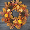 26" Fall Wreath for Front Door - Artificial Autumn Wreath with Maple Leaves, Pine Cones, Pumpkins & Berries - Thanksgiving & Halloween Decor for Indoor/Outdoor Use by ChristmasWreath