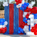 Sequin Backdrop Navy 4 Pieces 2FTx8FT Shimmer Birthday Wedding Photograph Baby Shower Decoration Backdrop Fabric - Image 2