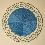 14 Inch Round Beaded Placemat Handmade Space Blue Glass Beads with Satin Backing Elegant Dining Table Mat Non Slip Centerpiece Table Decor (Set of 4) - Image 2