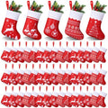 HooLing 50 Pcs 7 Inch Mini Christmas Stockings Bulk, Red, Traditional by HooLing