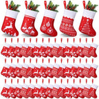 HooLing 50 Pcs 7 Inch Mini Christmas Stockings Bulk, Red, Traditional by HooLing