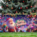 Festive Santa Garage Door Banner 16x7 Ft - Colorful Ornaments and Bold Text for 2 Car Garage Holiday Cheer - Image 5