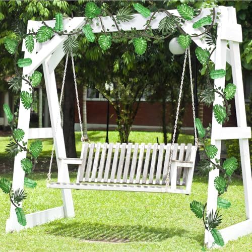 57Pcs Jungle Theme Party Decorations Fake Rattan Strands with Palm Leaves - Image 7
