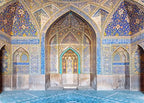 BELECO 15x10ft Fabric Islam Mosque Backdrop Seyyed Mosque Wall Covered with Mosaic and Calligraphic Inscriptions Background Islamic Religious Belief Photo Booth Shoot Studio Props by BELECO