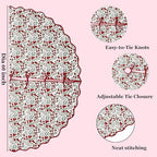 Ridhi Garnet Red Hand Block Print Cotton Christmas Tree Skirt 60 Inch - Image 2