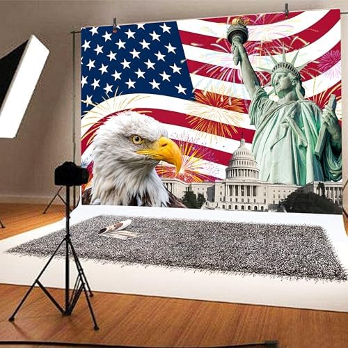 Large American Flag Backdrop 10 x 8 ft Independence Day Decorations 4th of July Banner Patriotic Photography Background Veterans Memorial Day Photo Booth Props Supplies - Image 4