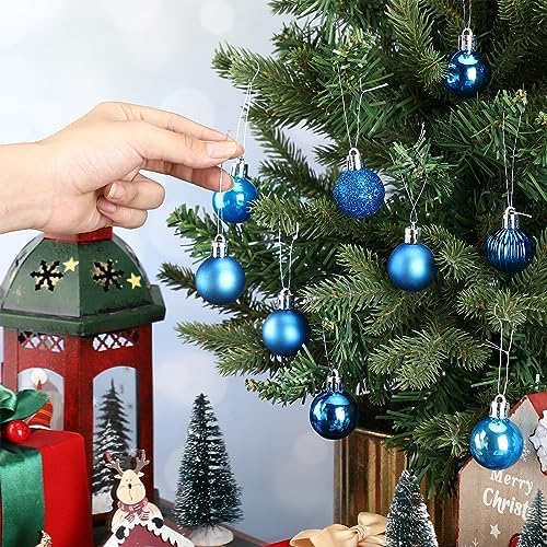 Shappy 216 Pcs Mini Christmas Ball Ornament 1.18 Inch,Royal Blue - Image 3