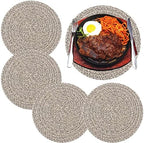 6 Pack Round Woven Placemats,13.8 inch Plate Chargers Mixed Brown Thick Place Mats Cotton Rope Braided Tablemats Rattan Mats for Christmas Table Decoration - Image 7
