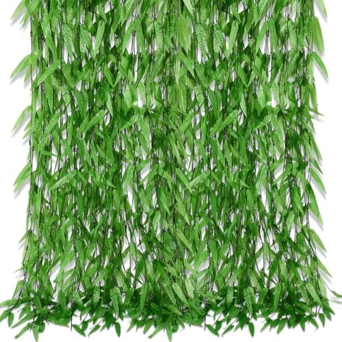 Riceshoot 200 Pcs 1200 ft Artificial Hanging Vines Green Garland Willow by Zuqqaaoor