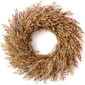 26" Artificial Fall Nandina Wreath for Front Door Decoration (Orange-Green) by VIERENA