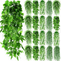 Daifunli 36 Pcs Artificial Hanging Plants Fake Hanging Ferns Plastic Fake Plants for Wall Room Garden Garland Indoor Outdoor Decor No Basket (Boston,Eucalyptus,Ivy Vine,String of Pearls) by Huiinen