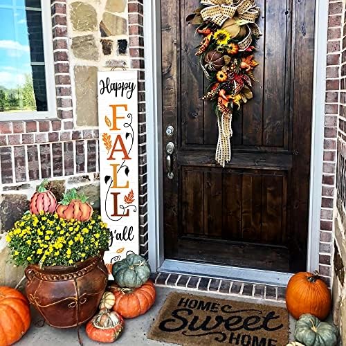 Happy Fall Y'all Wooden Porch Sign 47" Thanksgiving Large Welcome Porch Sign for Pumpkin Sign Autumn Home Front Door Yard Party Decor - Image 6