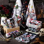 FuWeave Skeleton 20 Pcs Seasonal Holiday Kitchen Hand Towels Set - Image 6