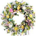 20 Inch Easter Wreath for Front Door Spring Wreath Easter Egg Wreath with Colorful Eggs Hydrangea Daisies Eucalyptus Leaves for Easter Decorations Holiday Wall Home Window Decor (Purple, Large) by Unknown