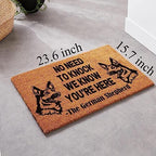 Funny Coir Doormat - German Shepherd 'No Need to Knock' Welcome Mat - 23.6 x 15.9 inch - Image 3