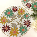 Enliven Handmade Floral Placemats, 14 Inches Lightweight Decorative Placemats, Perfect for Dining/Wedding/Party/Everyday Use & Easy to Clean, Elegant Placemats (Multicolor) by Enliven