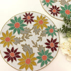 Enliven Handmade Floral Placemats, 14 Inches Lightweight Decorative Placemats, Perfect for Dining/Wedding/Party/Everyday Use & Easy to Clean, Elegant Placemats (Multicolor) by Enliven