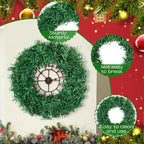 8 Pcs Christmas Wreath 10 Inch Green Artificial Wreaths DIY Faux Plain Wreaths Front Door Green Farmhouse Cabinets Wreath Indoor Outdoor Wall Decor(Fresh) - Image 3