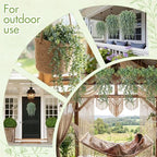 Zeyune 8 Pack Artificial Hanging Eucalyptus Plants, Fake Greenery Eucalyptus Leaves, Boho Ivy Plant Decor for Wedding, Bridal Shower Backdrop Bathroom Home Office Desk Indoor Wall (White-Sprayed) - Image 6