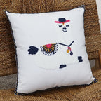 Pack of 2 Embroidered Decorative Throw Pillow Cover 18x18 Inch Farmhouse Floral Pillowcase for Living Room Sofa Bed (Cute Llama) - Image 7