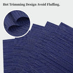Leetaltree Blue Placemats Set of 12 - Heat Resistant Non-Slip Place mats for Dining Table, Washable Durable PVC Vinyl Woven Table Mats（Blue, 12） - Image 3