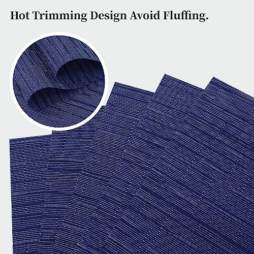 Leetaltree Blue Placemats Set of 12 - Heat Resistant Non-Slip Place mats for Dining Table, Washable Durable PVC Vinyl Woven Table Mats（Blue, 12） - Image 3