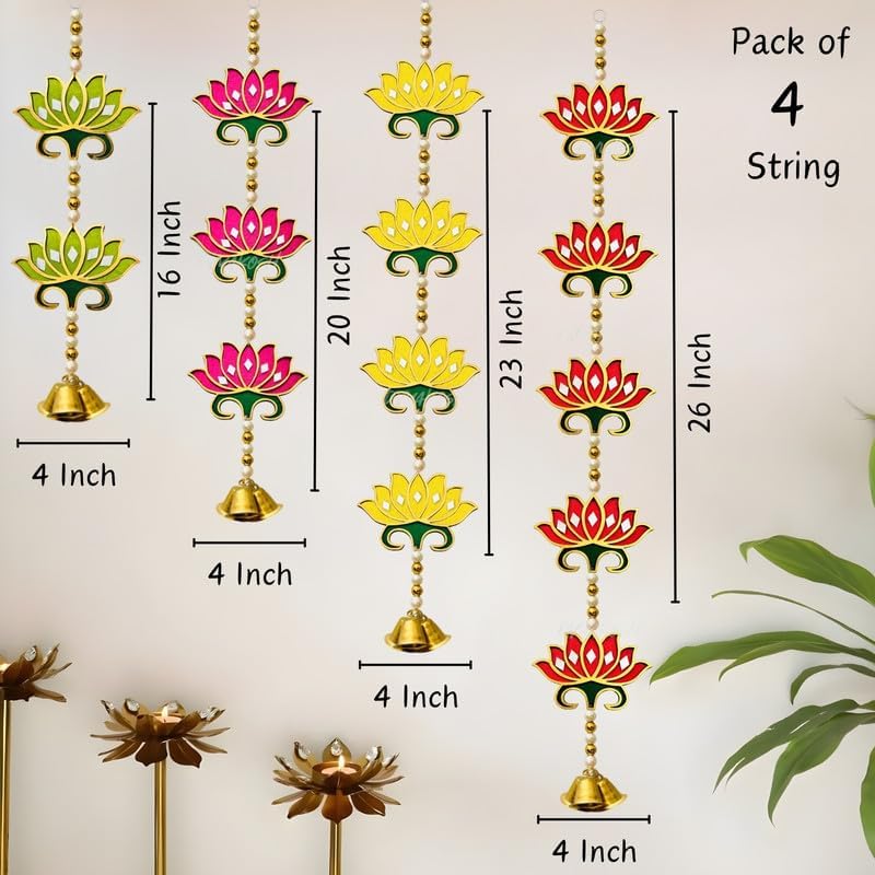 Divyakosh Wall Hangings For Home Decoration,|4 Latkans|Perfect For Wall Décor,Temple,Pooja Background Decoration. Vrat Mahalaxmi Decoration,Lotus Ganpati Decor And Living Room Decor|,66 Cm - Image 4
