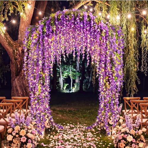 Yinder 61 Pcs 3D Classroom Tree Wisteria Tree Wall Decor Back to School Classroom Ceiling Bulletin Board Decor Artificial Purple Blossom Vines Kraft Paper for Reading Corner Bedroom Decoration - Image 2