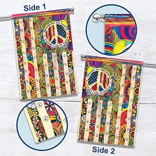 FLAGWIX Peace Hippie Flag - Decorative Home Garden Flag, 30x40 - Image 4