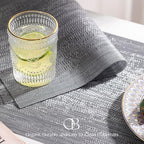 Placemats Set of 12 - Easy Clean Woven Vinyl Placemat for Dining Table, Indoor/Outdoor Place Mats, Washable PVC Table Mats（Gray） - Image 3