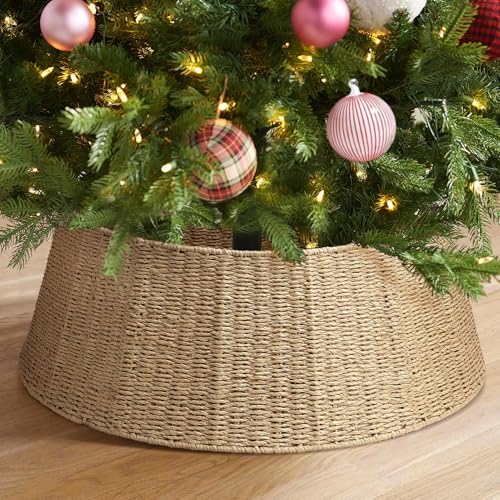 Hommtina Christmas Tree Collar- 33",Christmas Tree Base Christmas Basket Collar for Home, Living Room,for Covering Tree Stand (Burlywood3, 33 in) by Hommtina