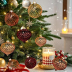 Brown Glass Christmas Ornaments, 12-Pc Vintage Ball & Onion Shapes for Tree - Image 6