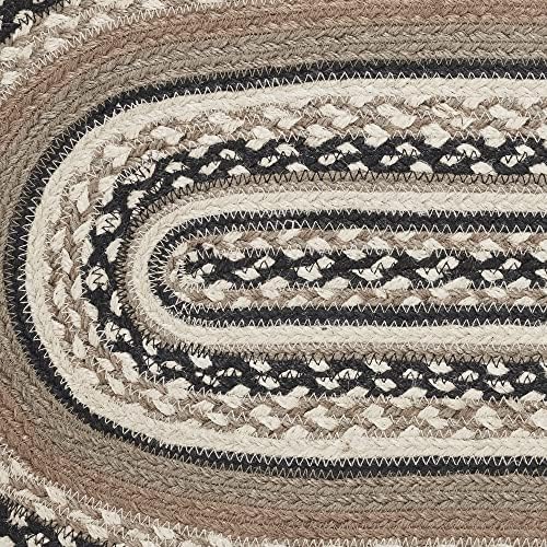 VHC Brands Sawyer Mill Charcoal Farmhouse Jute Oval Table Runner 13x37 - Image 3
